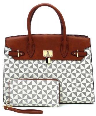 PM Monogram Pad-lock 2-in-1 Satchel Bag PM2699 IVORY